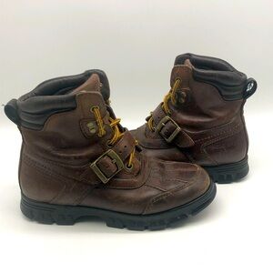 Vintage Polo Sport Boots Women's 6 Oslo Leather Lace Up Duck Buckled 90s Outdoor